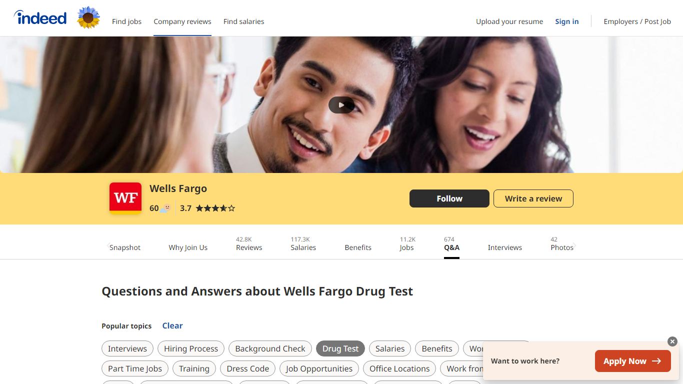 Questions and Answers about Wells Fargo Drug Test - Indeed