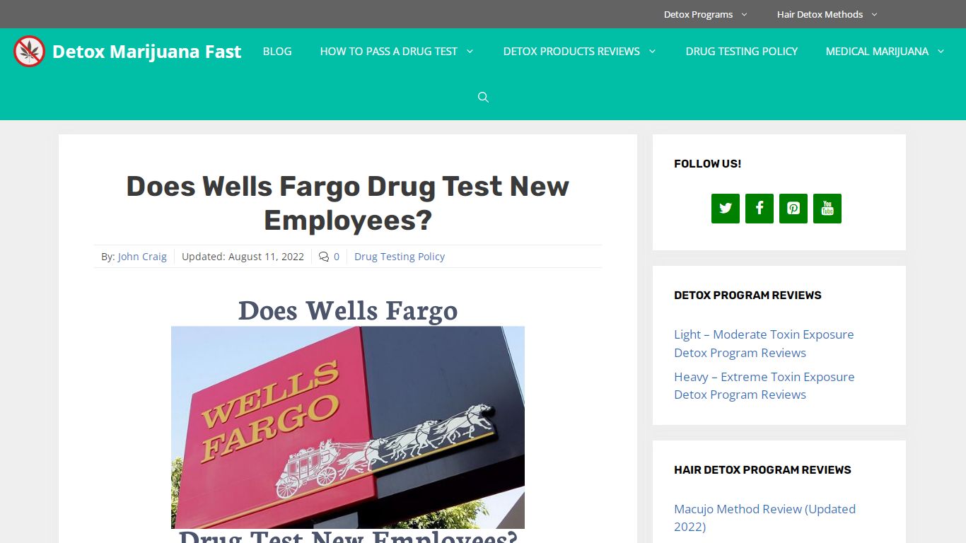 Does Wells Fargo Drug Test New Employees in 2022? - Detox Marijuana Fast