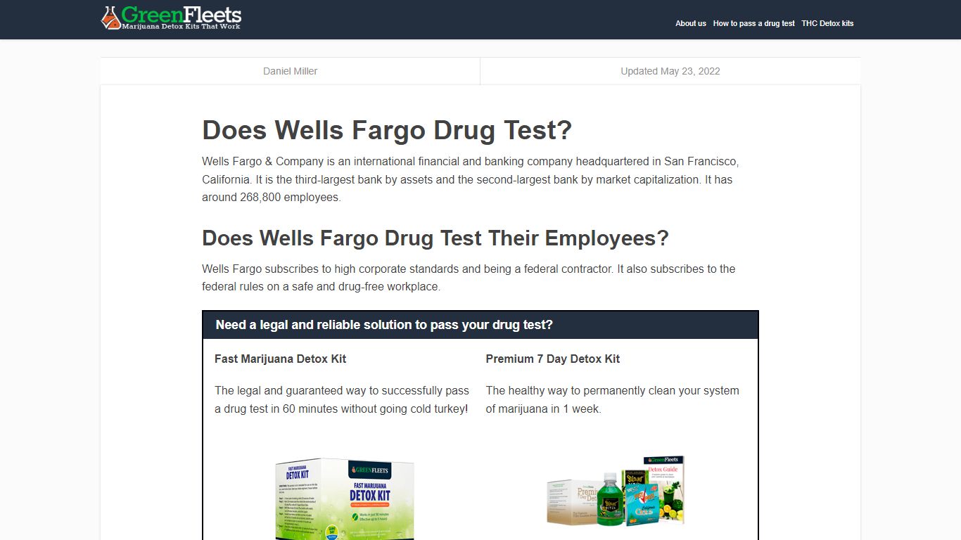 Does Wells Fargo Drug Test Their Employees? - Green Fleets Blog. Proven ...