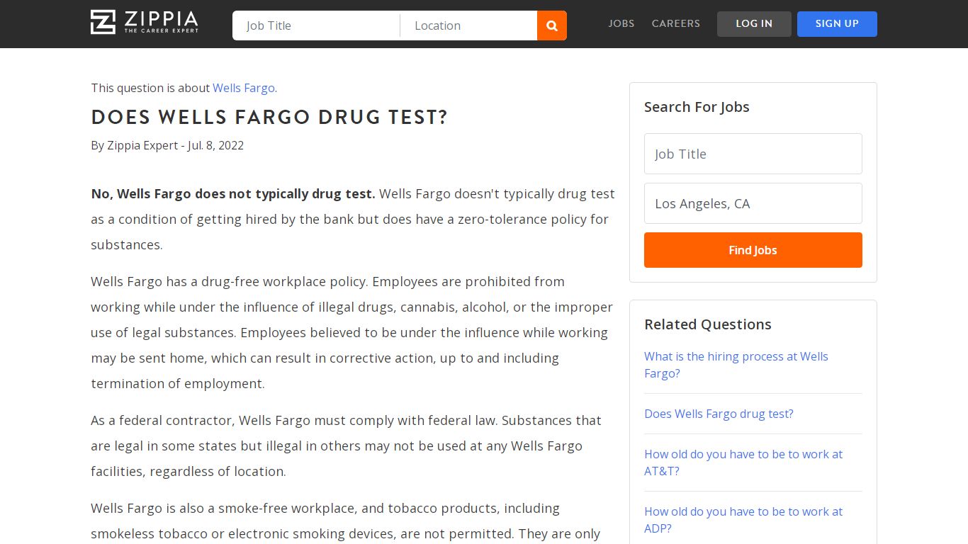 Does Wells Fargo drug test? - Zippia